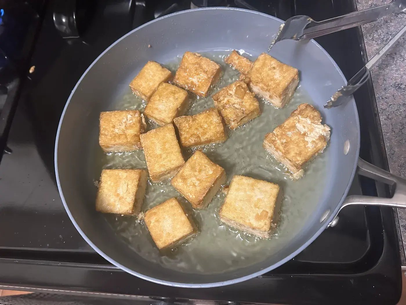 Tofu frying